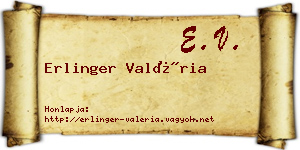 Erlinger Valéria névjegykártya